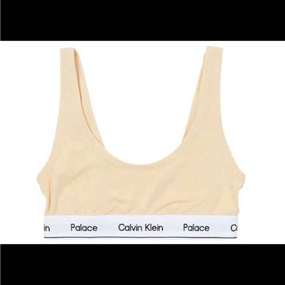 PALACE Tan and White Bra Intimates & Sleepwear